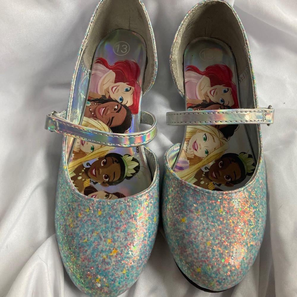 Girls Silver Princess Ballet Dress Shoe (size 13)